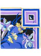 Emilio Pucci - Floral Printed Scarf - Women - Silk - One Size, Blue, Silk