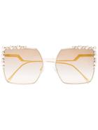 Fendi Eyewear Gold Can Eye Stud Metal Sunglasses - Metallic