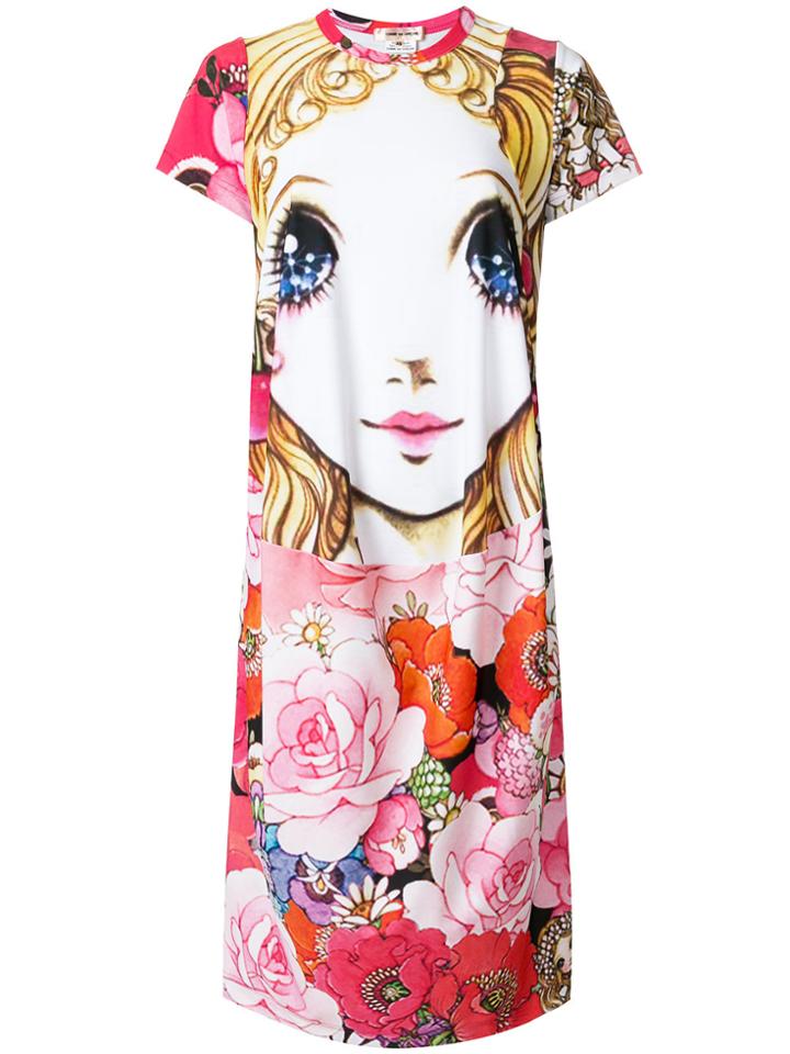 Comme Des Garçons Manga Print T-shirt Dress - Multicolour