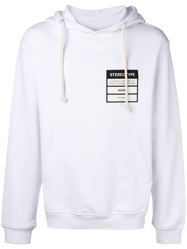 Maison Margiela Stereotype Patch Hoodie - White