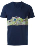 Etro Print Detail T-shirt, Men's, Size: Xxl, Blue, Cotton