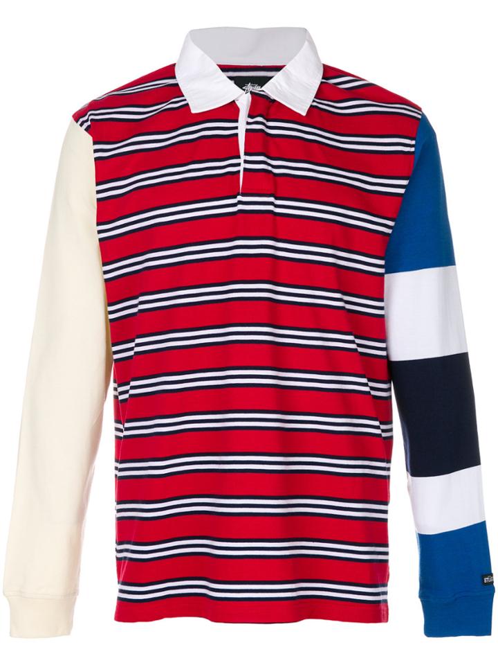 Stussy Striped Rugby Shirt - Red