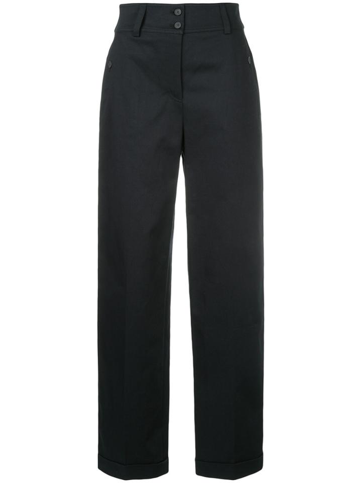 Jil Sander Navy High-waisted Tailored Trousers - Black