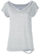 Gloria Coelho Ribbed Cut Out Blouse - Grey
