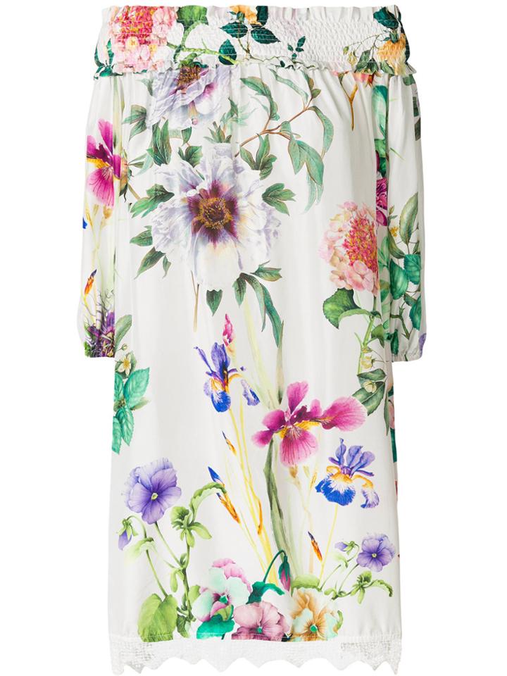 P.a.r.o.s.h. Off-the-shoulder Floral Dress - White