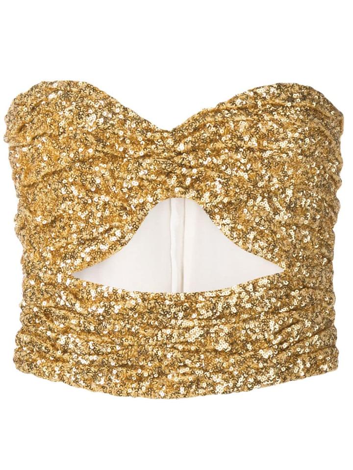 Attico Cut-out Detail Boob Tube - Gold