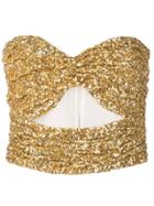 Attico Cut-out Detail Boob Tube - Gold