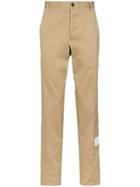 Thom Browne Camel Logo Patch Cotton Chino Trousers