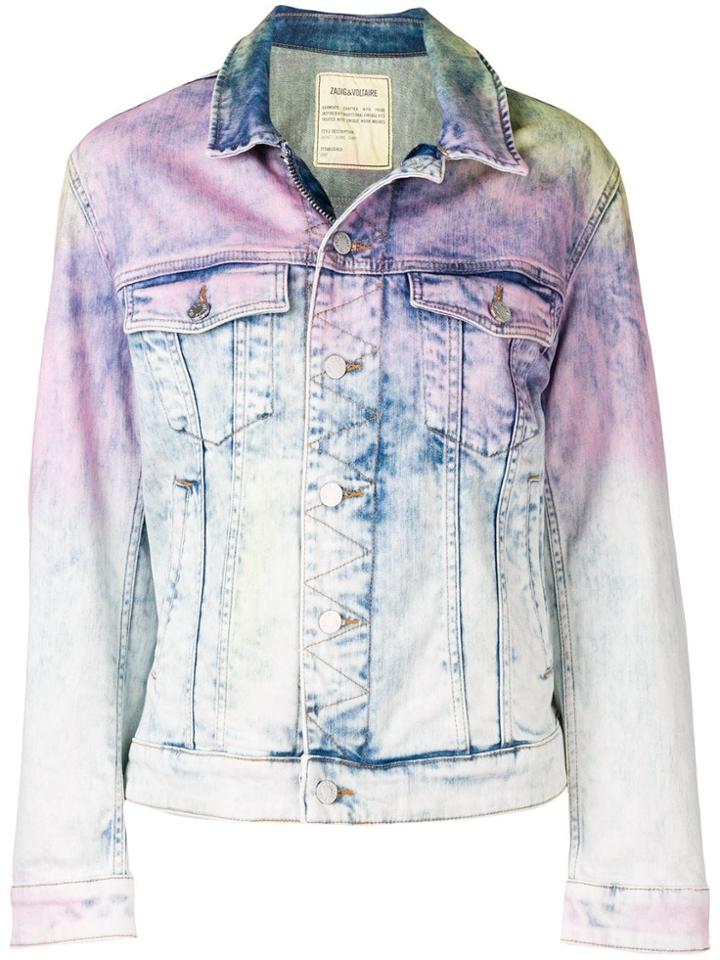 Zadig & Voltaire Tie-dye Print Denim Jacket - Blue
