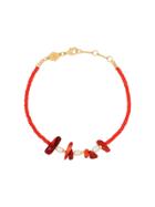 Anni Lu 18kt Gold-plated Emmanuell Pearl Bracelet - Red