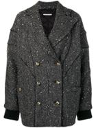 Alessandra Rich Oversized Double-breasted Coat - Black