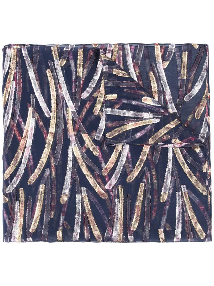 Ingie Paris Metallic Effect Details Scarf - Blue