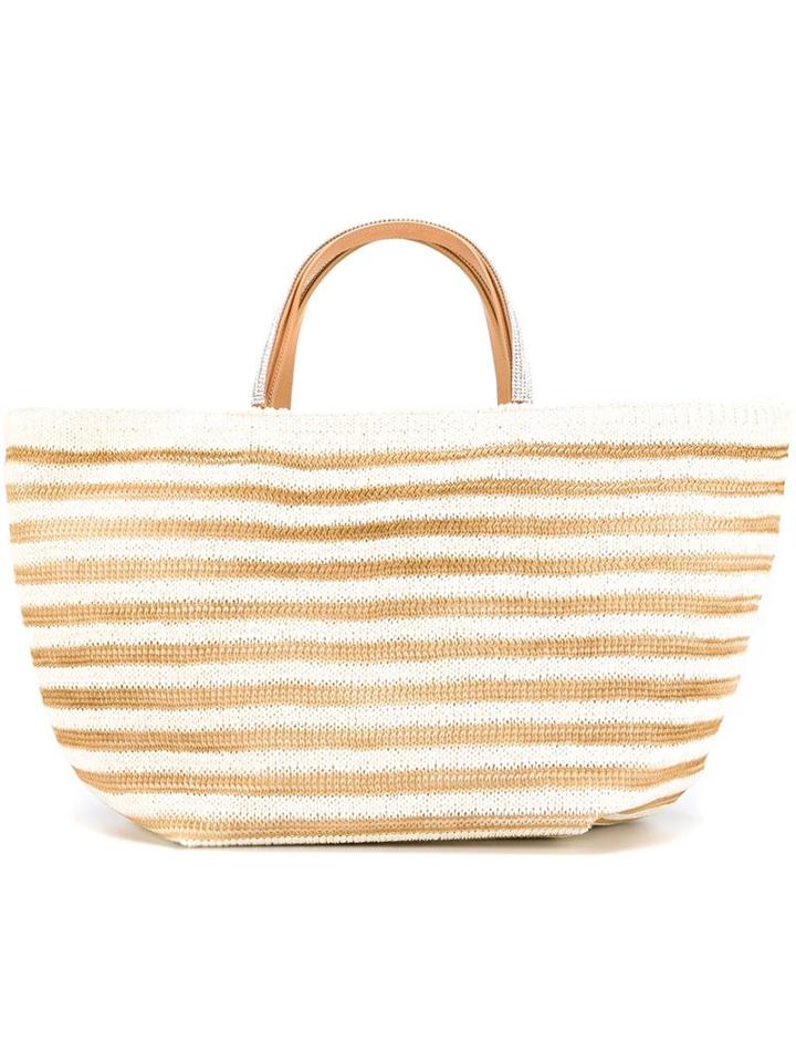 Ermanno Scervino Woven Striped Tote