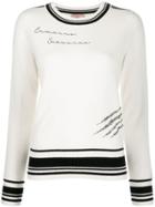 Ermanno Scervino Logo Embellished Cashmere Jumper - White
