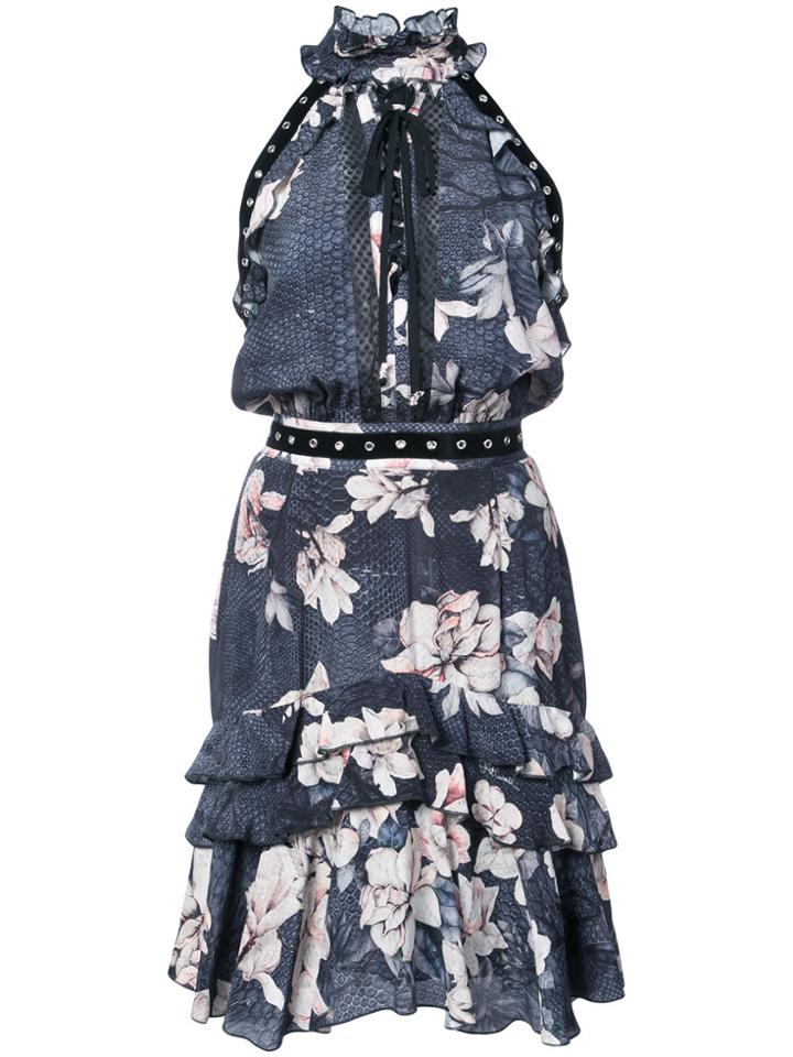 Just Cavalli Printed Halterneck Dress - Blue