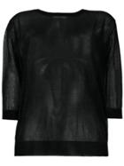 Zanone Sheer Fitted Top - Black