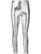 Paco Rabanne Skinny-fit Sequinned Trousers - Metallic