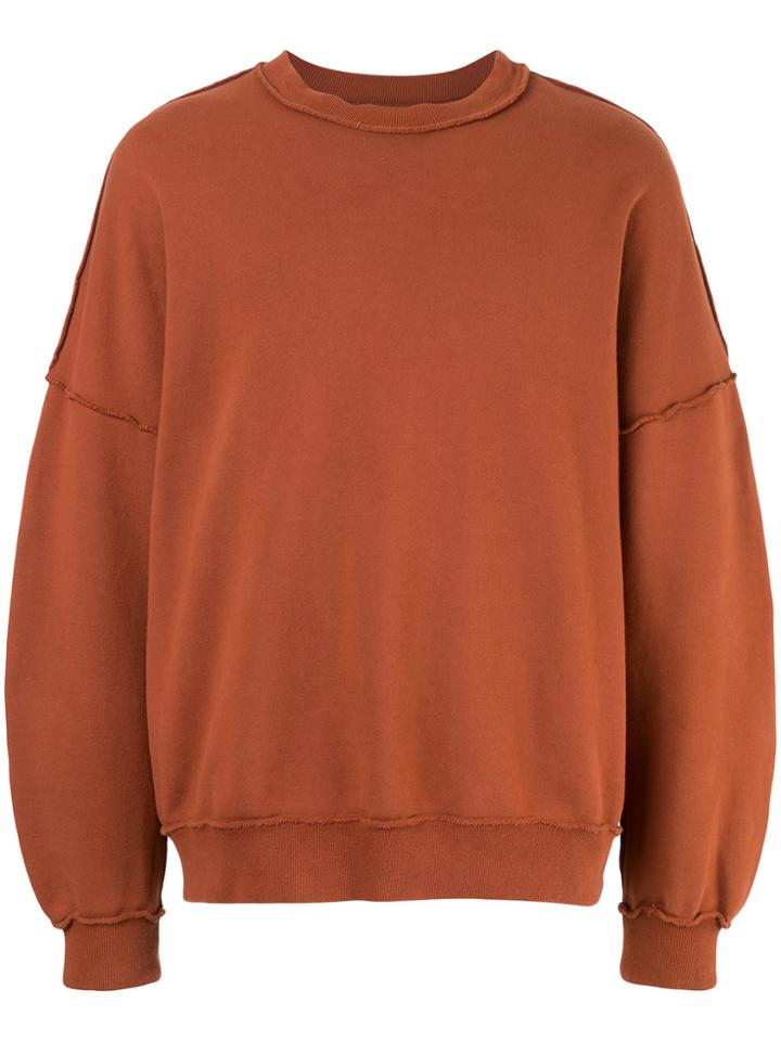 Jieda Exposed Seam Sweatshirt - Yellow & Orange