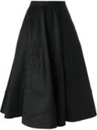 Tomas Maier Embroidered A-line Skirt