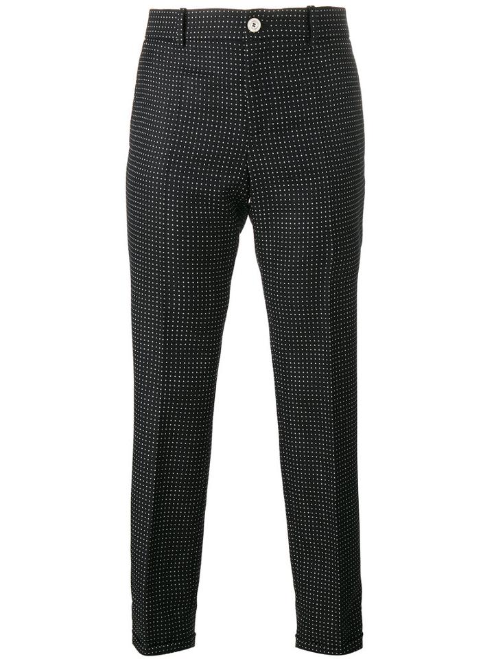 Gucci - Cropped Polka Dot Trousers - Women - Cotton/polyester/viscose/wool - 40, Black, Cotton/polyester/viscose/wool