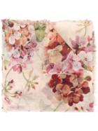 Gucci Floral Print Scarf, Women's, Pink/purple, Wool/cashmere