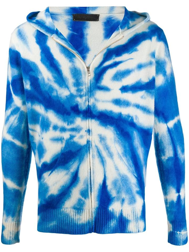The Elder Statesman Cashmere Tie-dye Cardigan - Blue