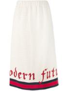 Gucci - Modern Future Web Tweed Pencil Skirt - Women - Cotton/polyamide - 38, Women's, Nude/neutrals, Cotton/polyamide