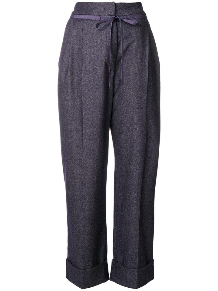 Giorgio Armani Cropped Flared Trousers - Pink & Purple