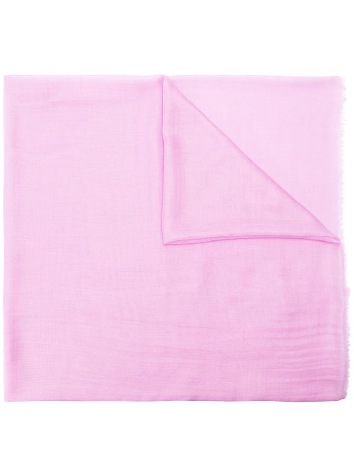 Salvatore Ferragamo Raw Edge Scarf - Pink & Purple