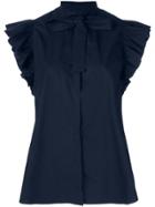 Pinko Ruffle-trim Sleeveless Blouse - Blue