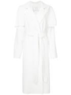 Caped Coat - Women - Silk/polyester/spandex/elastane - 12, White, Silk/polyester/spandex/elastane, Christopher Esber