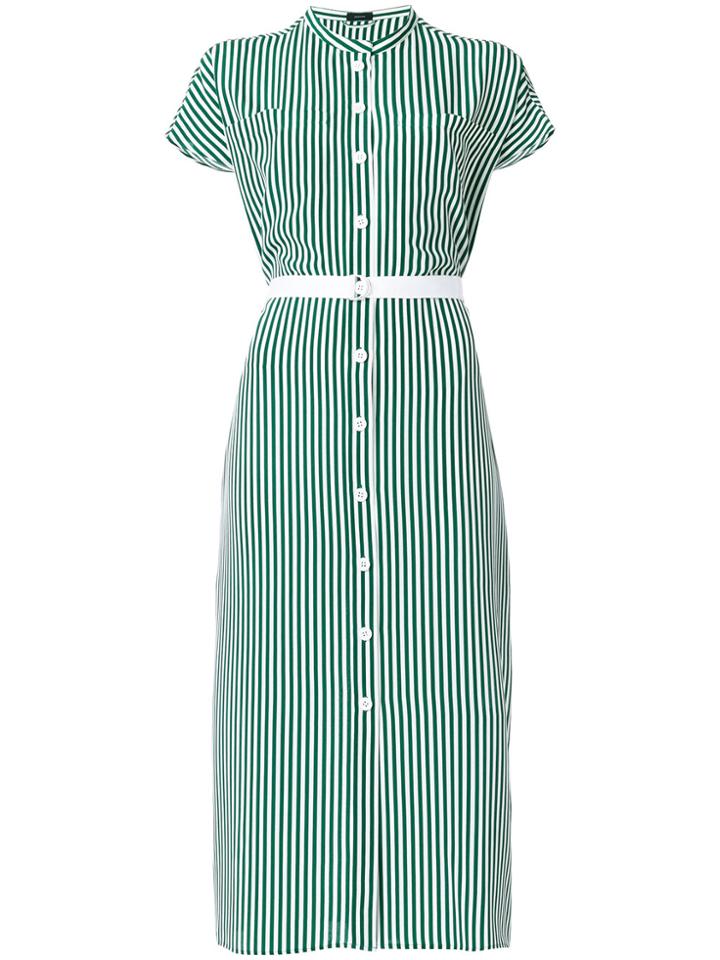 Joseph Striped Shirt Dress - Green