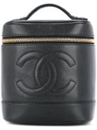 Chanel Vintage Cc Logos Cosmetic Vanity Handbag - Black