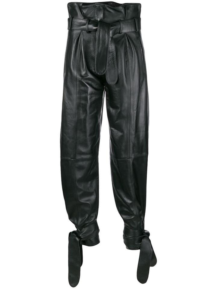 Attico Paperbag Waist Trousers - Black