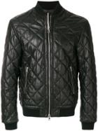 Low Brand Quilted Bomber Jacket - Black