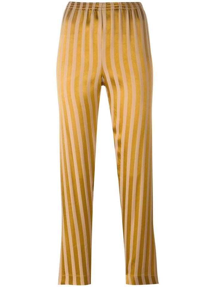 Forte Forte Woven Stripe Trousers, Women's, Size: 3, Brown, Viscose