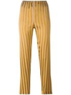 Forte Forte Woven Stripe Trousers, Women's, Size: 3, Brown, Viscose