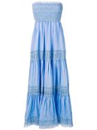 Charo Ruiz Strapless Embroidered Maxi Dress - Blue
