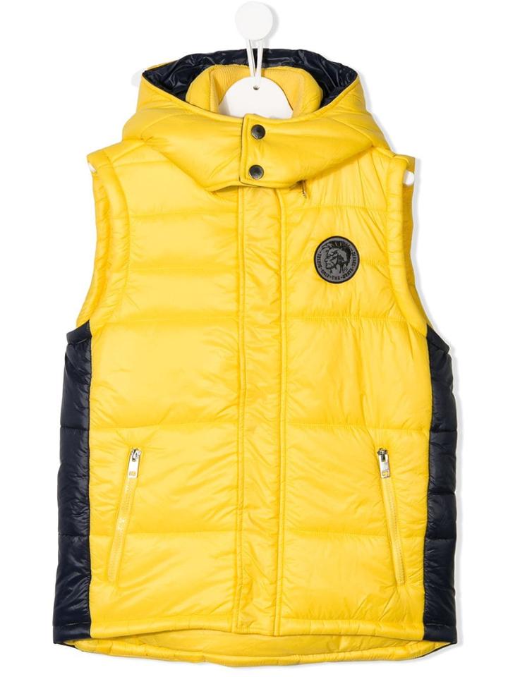 Diesel Kids Teen Jillon Padded Gilet - Yellow & Orange