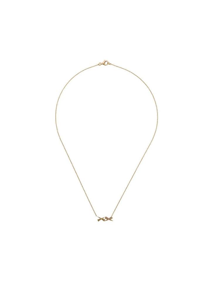 Daou 18kt Yellow Gold Kisses Diamond Necklace