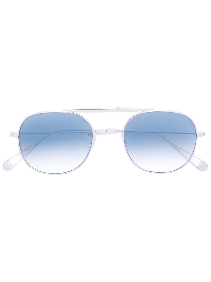 'van Buren' Sunglasses, Adult Unisex, Grey, Brass/plastic, Garrett Leight