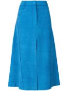 Nina Ricci Ribbed Flared Skirt - Blue