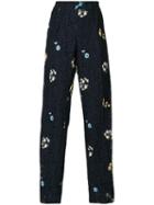 Nº21 Embroidered Lace Trousers - Blue