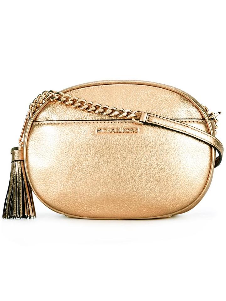 Michael Michael Kors Medium Ginny Studded Crossbody Bag, Women's, Grey, Leather/metal/polyester