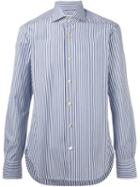 Kiton Printed Shirt, Men's, Size: 39, Blue, Cotton