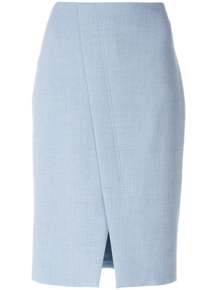 Akris Punto Front Slit Midi Skirt - Blue