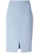 Akris Punto Front Slit Midi Skirt - Blue