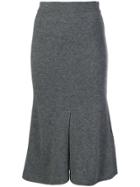 Cashmere In Love Flared Knitted Skirt - Grey