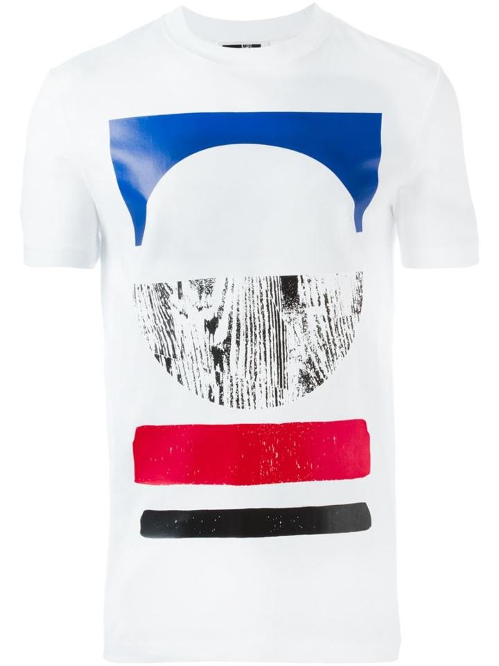 Mcq Alexander Mcqueen Tribal Print T-shirt, Men's, Size: L, White, Cotton
