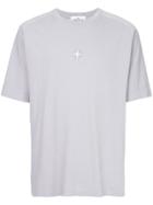 Stone Island Logo Embroidered T-shirt - Pink & Purple